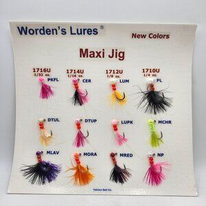 Yakima Bait Wordens Lures Maxi Jig Sample Display Board 818494 a